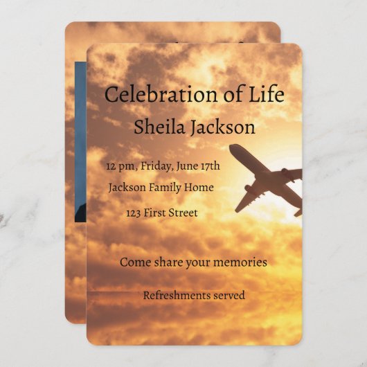 Foto für kundenspezifische Kommerzielle Pilotluftl Einladung (Vorne/Hinten)