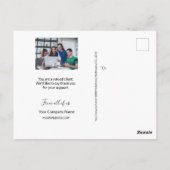 Foto für kundenspezifische Kundenempfehlung Postkarte (Rückseite)