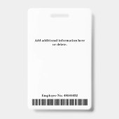 Foto für kundenspezifische Mitarbeiter Ausweis (Rückseite)