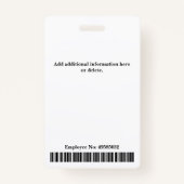 Foto für kundenspezifische Mitarbeiter Ausweis (Rückseite)