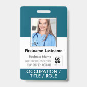 Foto für kundenspezifische Mitarbeiter, Barcode,+- Ausweis (Front)