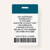 Foto für kundenspezifische Mitarbeiter, Barcode,+- Ausweis (Rückseite)