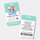 Foto für kundenspezifische Mitarbeiter, Barcode-Lo Ausweis (Vorder- & Rückseite)