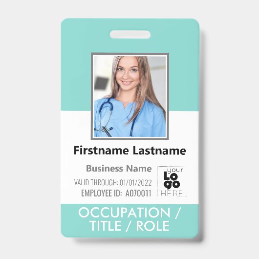 Foto für kundenspezifische Mitarbeiter, Barcode-Lo Ausweis (Vorderseite)