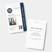 Foto für kundenspezifische QR-Code-ID für Geschäft Ausweis (Vorder- & Rückseite)