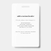 Foto für kundenspezifische QR-Code-ID für Geschäft Ausweis (Rückseite)