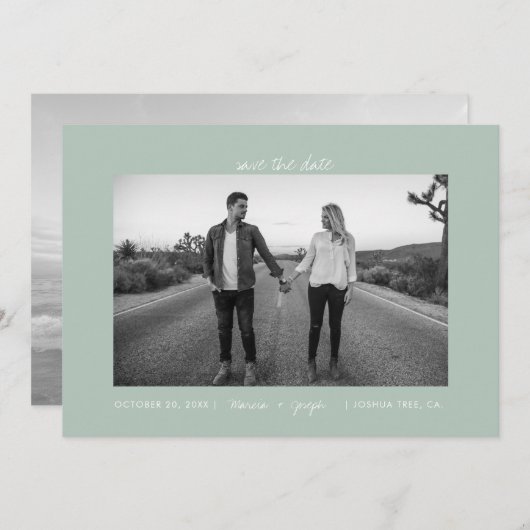 Foto für lässige Pastellflächen Save The Date (Vorne/Hinten)