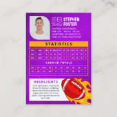 Foto für lila Fußball-Handelskarte Sport Player Telefonnummerkarte (Rückseite)