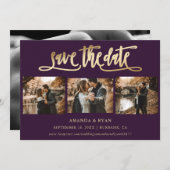 Foto für lila Hochzeiten und Goldhochzeiten Save t Save The Date (Vorne/Hinten)