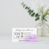 Foto für lila Social-Media-Logos Visitenkarte (Stehend Vorderseite)