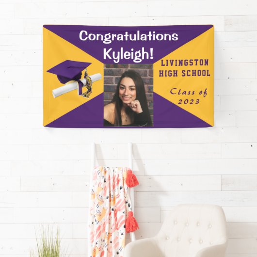 Foto für lila und Gold-Abschluss Banner (Insitu)