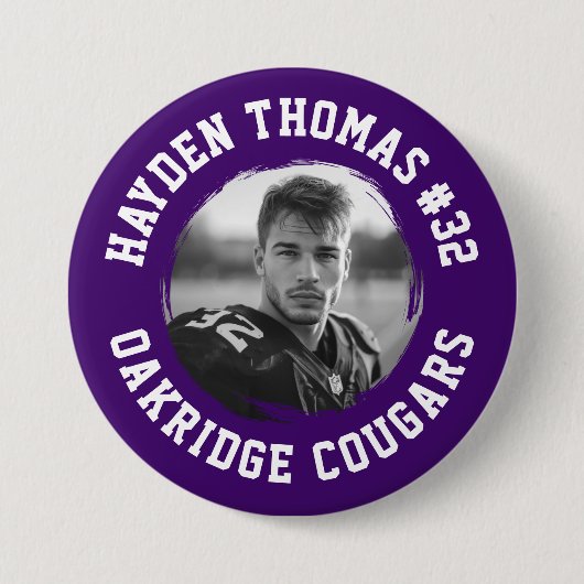 Foto für lila und weiße Athleten Button (Vorderseite)