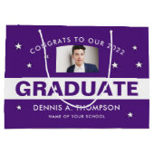 Foto für lila und weißen Abschluss Große Geschenktüte (Rückseite)