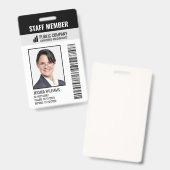 Foto für Logos von Strichcode-Unternehmen Mitarbei Ausweis (Front & Back)
