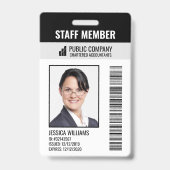 Foto für Logos von Strichcode-Unternehmen Mitarbei Ausweis (Front)