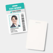 Foto für Logos von Strichcode-Unternehmen Mitarbei Ausweis (Vorder- & Rückseite)
