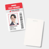 Foto für Logos von Strichcode-Unternehmen Mitarbei Ausweis (Vorder- & Rückseite)