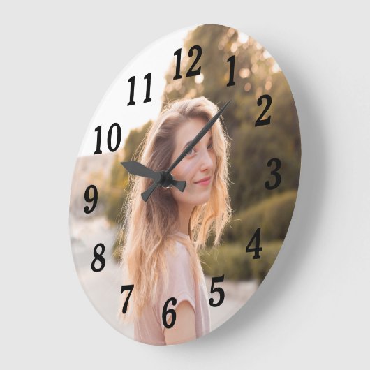 Foto für Mama mit klassischen schwarzen Zahlen Große Wanduhr (Winkel)