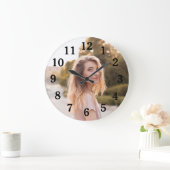 Foto für Mama mit klassischen schwarzen Zahlen Große Wanduhr (Zuhause)