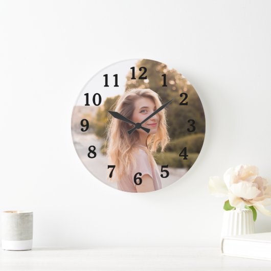 Foto für Mama mit klassischen schwarzen Zahlen Große Wanduhr (Zuhause)