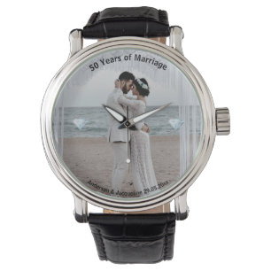 Foto für Männer anpassen Geschenke zum 50. Jahrest Armbanduhr