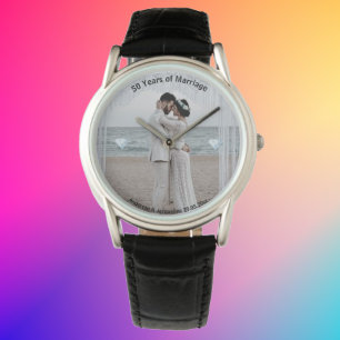 Foto für Männer anpassen Geschenke zum 50. Jahrest Armbanduhr