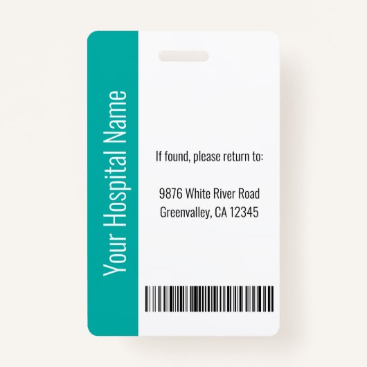 Foto für medizinisches Fachpersonal im Krankenhaus Ausweis (Rückseite)