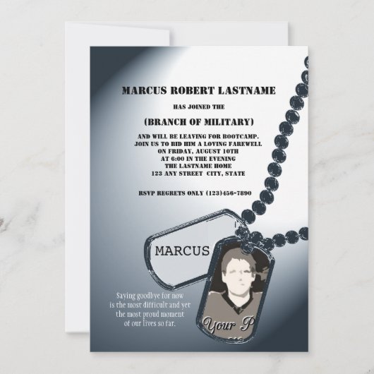 Foto für Militärhunde Einladung (Vorderseite)