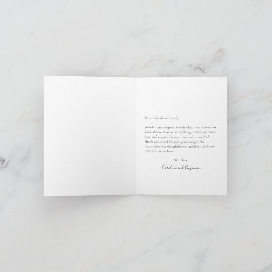 Foto für Minimalistische benutzerdefinierte Nachri Dankeskarte (Innenseite)