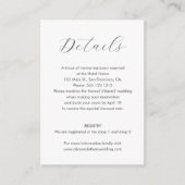 Foto für Minimalistische Hochzeitdetails Begleitkarte (Vorderseite)