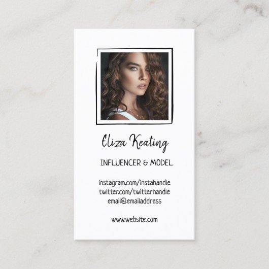 Foto für Minimalistische Linien Telefonnummerkarte (Vorderseite)