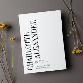 Foto für Minimalistische Schwarz-weiße vertikale N Save The Date