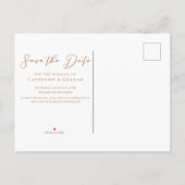 Foto für Minimalistische Verlobung Save the Date Ankündigungspostkarte (Rückseite)