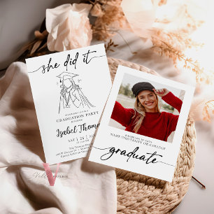 Foto für Minimalistischen Abschluss in Weiß Einladung