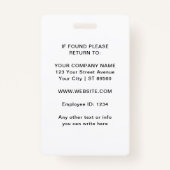 Foto für Mitarbeiter mit benutzerdefiniertem Firme Ausweis (Rückseite)