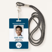 Foto für moderne Firmenlogos Ausweis (Vorderseite mit Schlüsselband)