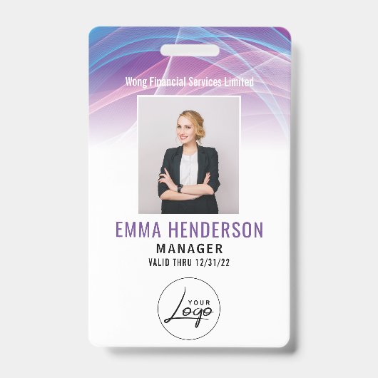 Foto für moderne Firmenlogos für Mitarbeiter Ausweis (Vorderseite)