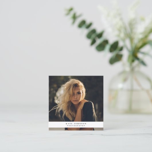 Foto für moderne Firmenlogos Quadratische Visitenkarte (Stehend Vorderseite)