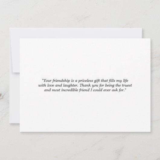 Foto für moderne Freundschaft Dankeskarte (Rückseite)