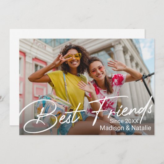 Foto für moderne Freundschaft Dankeskarte (Vorne/Hinten)