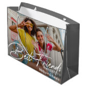 Foto für moderne Freundschaft Große Geschenktüte (Rückseite Schrägansicht)