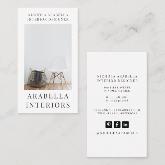 Foto für moderne Innenarchitektur Visitenkarte (Vorne/Hinten)