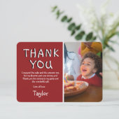 Foto für moderne Kinder Geburtstag | Dankeschön Ka Dankeskarte (Stehend Vorderseite)