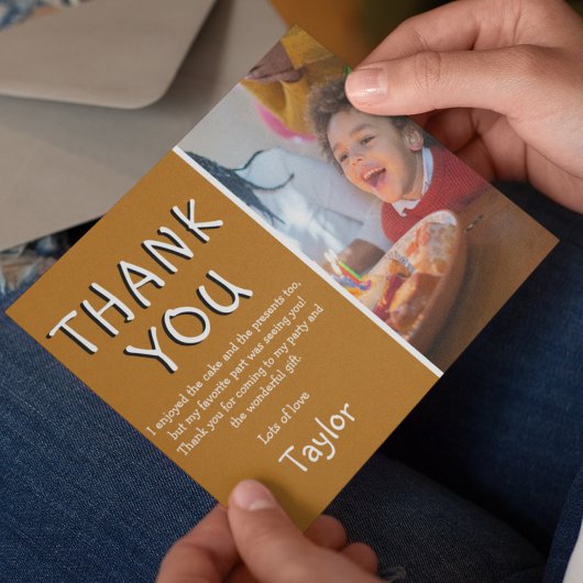 Foto für moderne Kinder Geburtstag | Dankeschön Ka Dankeskarte