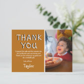 Foto für moderne Kinder Geburtstag | Dankeschön Ka Dankeskarte (Stehend Vorderseite)