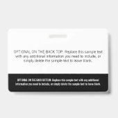 Foto für moderne Schwarz-Weiß-Farbblöcke Ausweis (Rückseite)