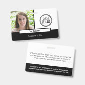 Foto für moderne Schwarz-Weiß-Farbblöcke Ausweis (Vorder- & Rückseite)