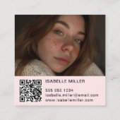Foto für moderne Social Media-Logos QR Pink Quadratische Visitenkarte (Rückseite)