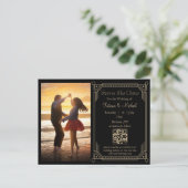 Foto für mystisches, goldfarbenes QR-Zeichen Save  Ankündigungspostkarte (Stehend Vorderseite)