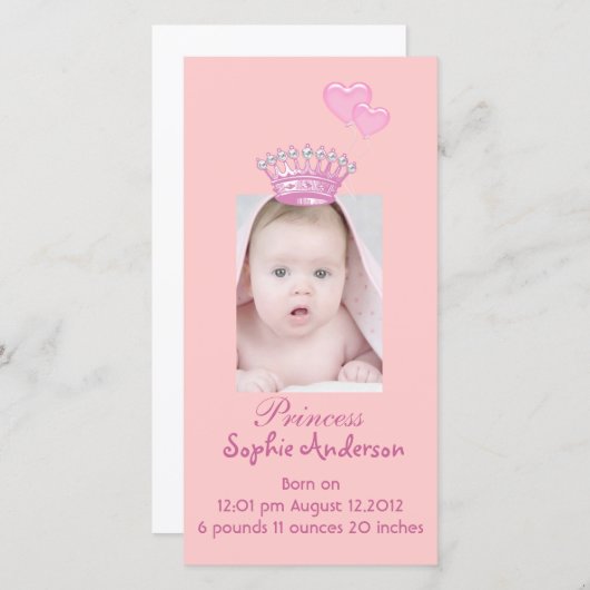 Foto für neue Babys - Ankündigung (Vorne/Hinten)